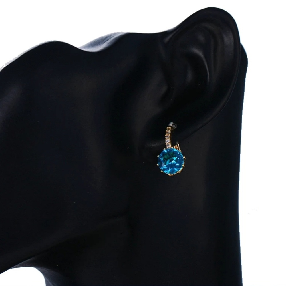 .925 Sterling Silver Plated Copper AAA CZ Earrings - Picture 4 of 4